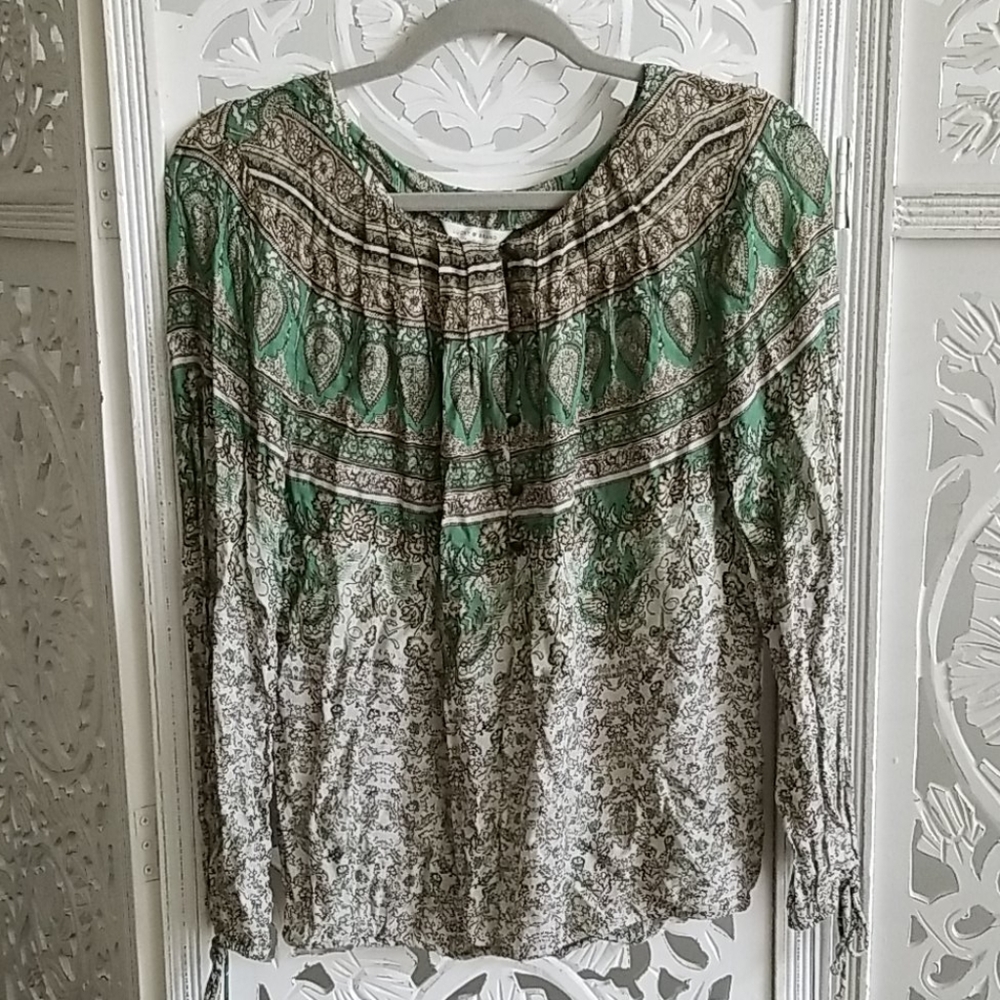 🍀LIKE NEW Lucky Brand Paisley Peasant Blouse